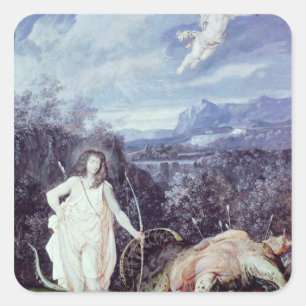 Adesivo Quadrado Luís XIV como Apolo, Caçadora de Python