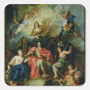 Adesivo Quadrado Luís XIV Crowned by Glory, c.1686