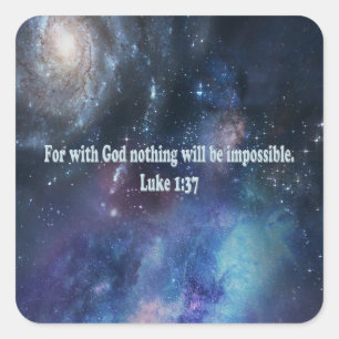 Adesivo Quadrado Luke 1:37