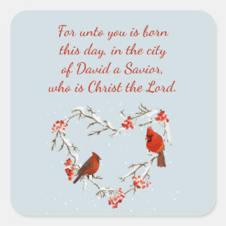 Adesivo Quadrado Luke 2:11 Bíblia de Natal das Escrituras Verso