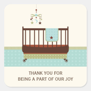 Adesivo Quadrado Lullaby Baby Show Favor Stickers Aqua