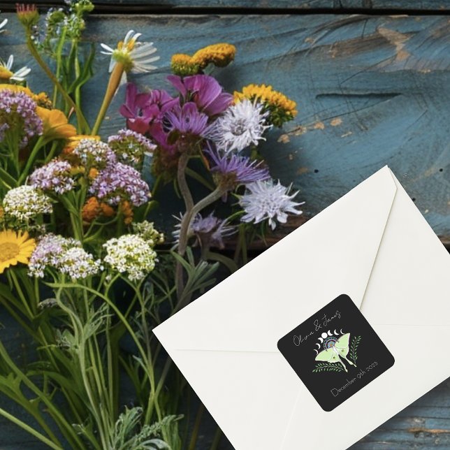 Adesivo Quadrado Luna Moth Moon Phases (Criador carregado)