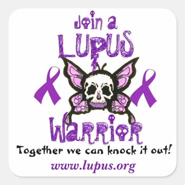 Adesivo Quadrado Lupus Warrior Sticker (Frente)