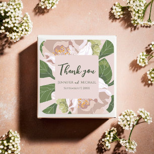 Adesivo Quadrado Lush Flower e Greenery Elegante