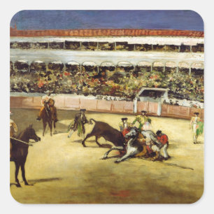 Adesivo Quadrado Luta de Manet   Bull, 1865
