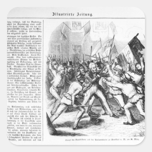 Adesivo Quadrado Luta entre os Republicanos e o Parlamento (Frente)