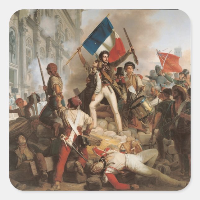 Adesivo Quadrado Luta no Hotel de Ville (Frente)