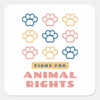 Adesivo Quadrado Luta pelos Direitos dos Animais