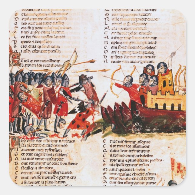 Adesivo Quadrado Lutas de Cavaleiros (Frente)