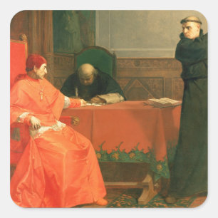 Adesivo Quadrado Luther na frente de Cajetan cardinal