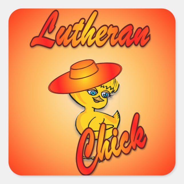 Adesivo Quadrado Lutheran Chick #5 (Frente)