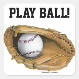 Adesivo Quadrado Luva de beisebol