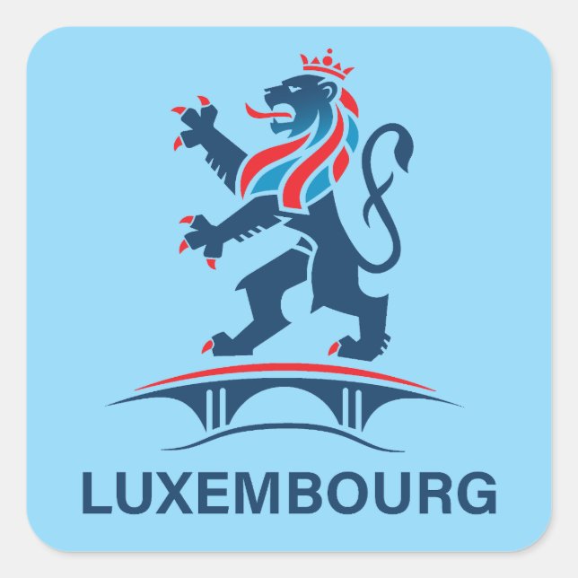 Adesivo Quadrado Luxembourg Europe (Frente)