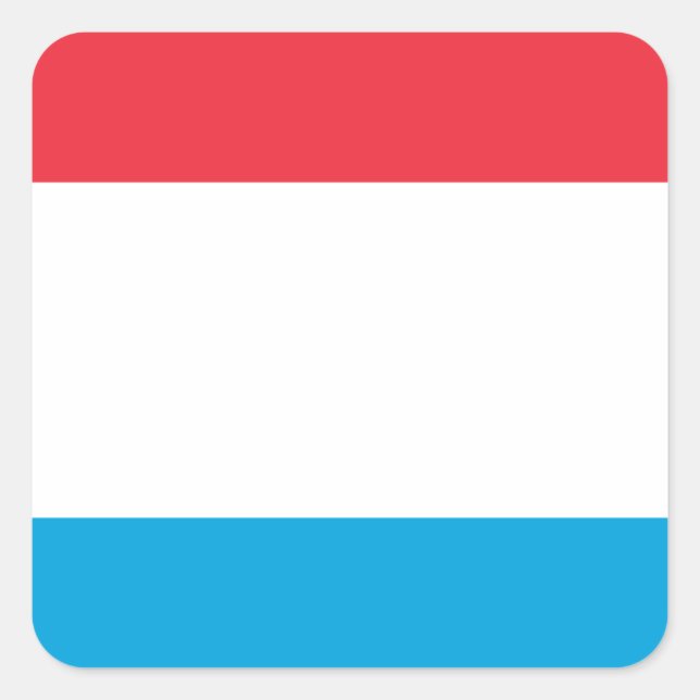 Adesivo Quadrado Luxembourg Flag - Lëtzebuerger Fändel - Drapeau (Frente)