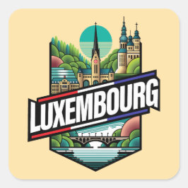 Adesivo Quadrado Luxemburgo Europa