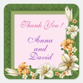 Adesivo Quadrado Luxo Floral Moderno Adicione Seu Texto