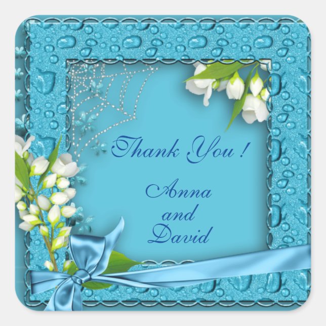 Adesivo Quadrado Luxo Floral Moderno Adicione Seu Texto (Frente)