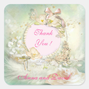 Adesivo Quadrado Luxury Moderno Floral Adicionar Seu Texto