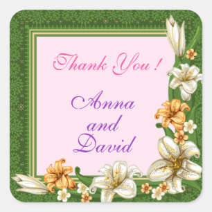 Adesivo Quadrado Luxury Moderno Floral Adicionar Seu Texto