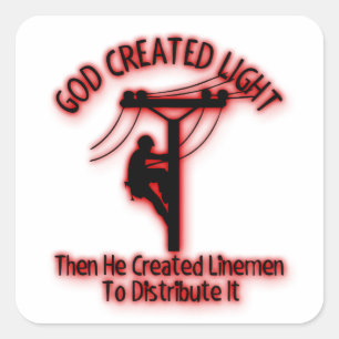 Adesivo Quadrado Luz criada deus - bíblia engraçada, design do