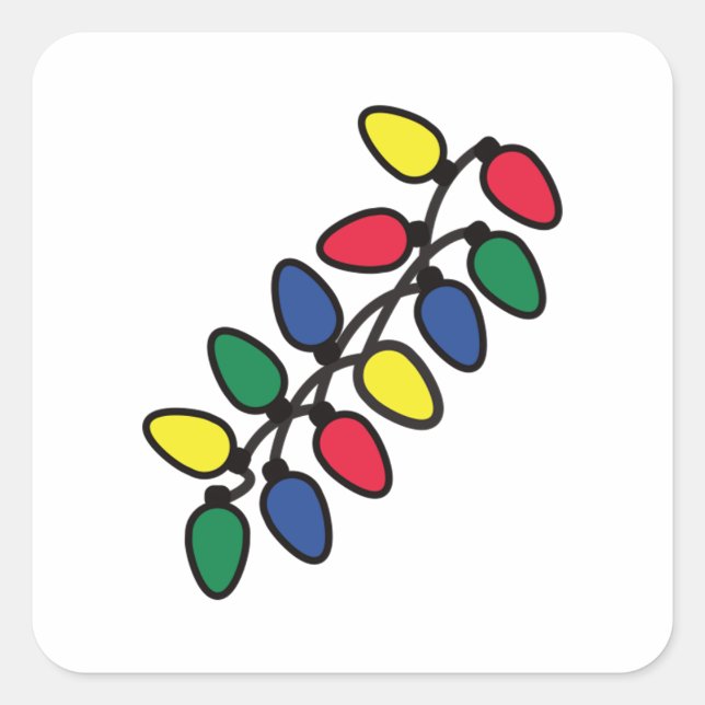 Adesivo Quadrado Luzes das árvores de Natal 50 (Frente)