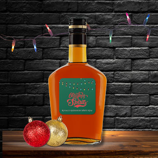 Adesivo Quadrado Luzes de Natal com Nome Personalizado Espiritos de