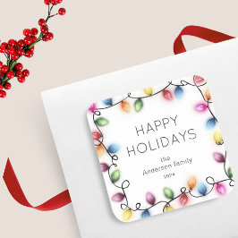 Adesivo Quadrado Luzes de Natal Feliz Natal