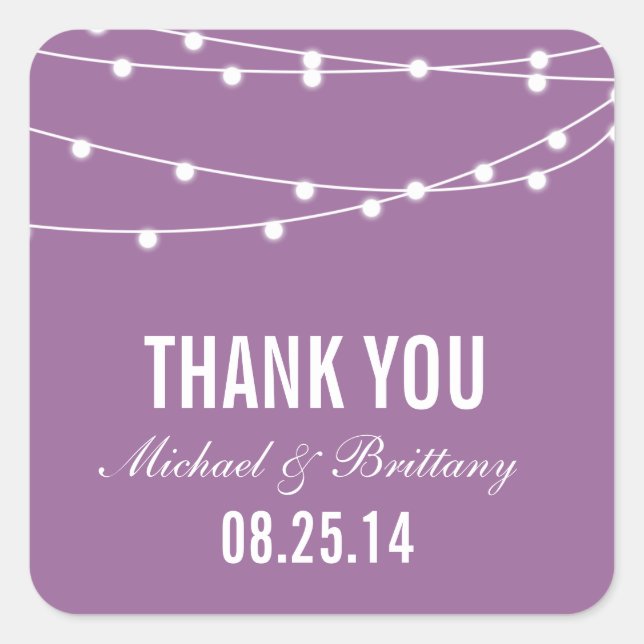 Adesivo Quadrado Luzes de string | Autocolantes (Frente)