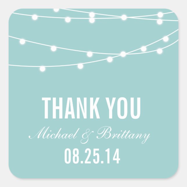 Adesivo Quadrado Luzes de string | Autocolantes (Frente)