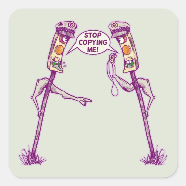 Adesivo Quadrado Luzes de trânsito engraçadas (Frente)