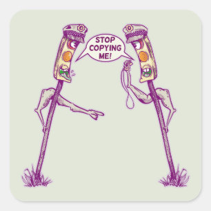 Adesivo Quadrado Luzes de trânsito engraçadas