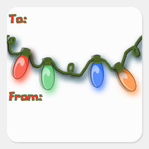 Adesivo Quadrado Luzes italianas coloridas festivas do feriado