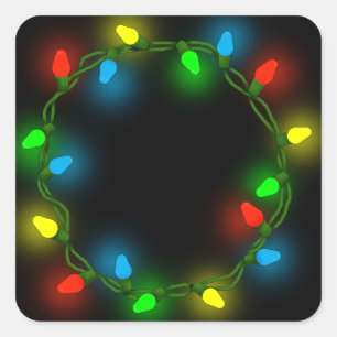 Adesivo Quadrado Luzes redondas de Natal