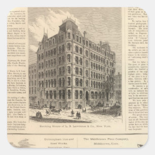 Adesivo Quadrado LW Lawrence e ferro de Birmingham dos banqueiros