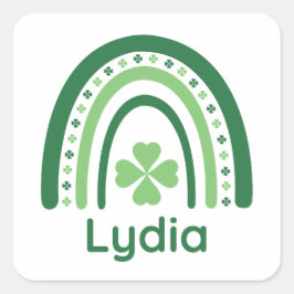 Adesivo Quadrado Lydia Nome Clover Boho Rainbow