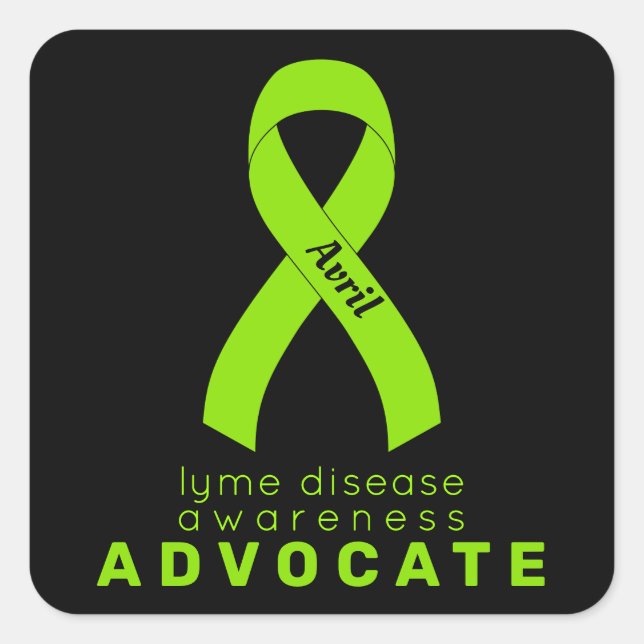 Adesivo Quadrado Lyme Disease Advocate Black Square Sticker (Frente)