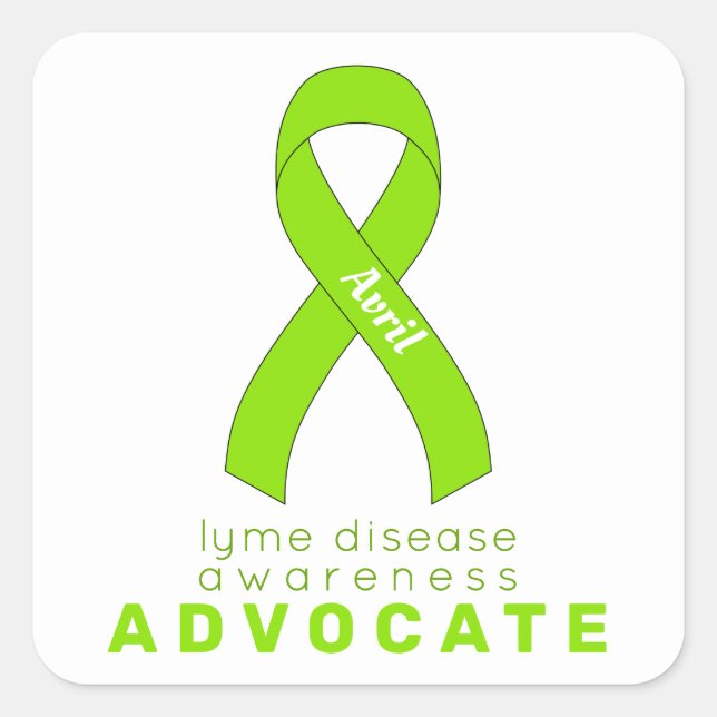 Adesivo Quadrado Lyme Disease Advocate White Square Sticker (Frente)