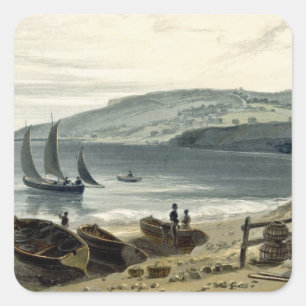 Adesivo Quadrado Lyme Regis, de Charmouth, Dorset, 'de uma viagem
