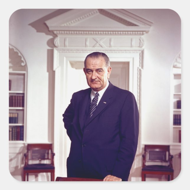 Adesivo Quadrado Lyndon B Johnson (Frente)
