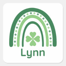 Lynn Name Clover Boho Rainbow