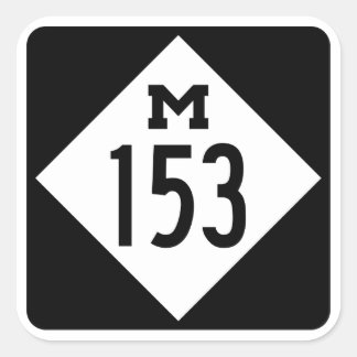 Adesivo Quadrado M-153 Ford Road Michigan Hwy Sign Square Sticker