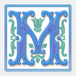 Adesivo Quadrado M - Letra V M