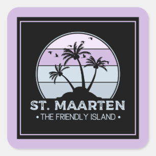 Adesivo Quadrado Maarten, o amigo Retro Ilha Sint Martin