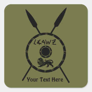 Adesivo Quadrado Macabejo Subjugado E Lança