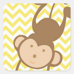 Adesivo Quadrado Macaco
