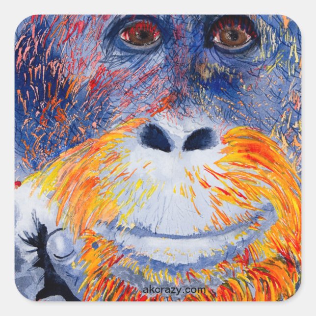 Adesivo Quadrado Macaco (Frente)