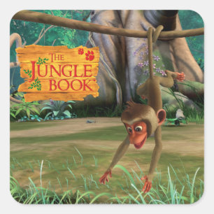 Adesivo Quadrado Macaco-Bebê