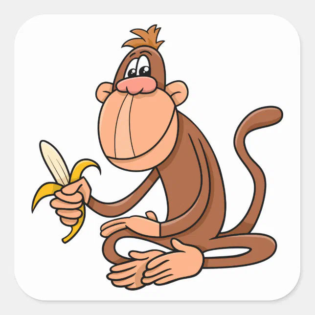 Macaco Com Uma Banana, Ícone De Desenho Animado Sobre Fundo Branco. Design  Colorido. Royalty Free SVG, Cliparts, Vetores, e Ilustrações Stock. Image  75568283