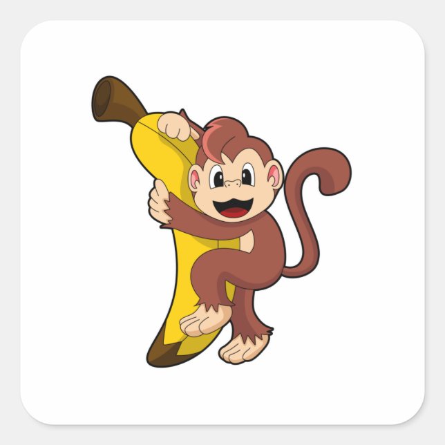 Adesivo Quadrado Macaco com Banana (1).PNG (Frente)