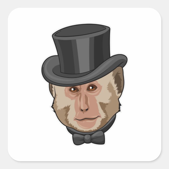 Adesivo Quadrado Macaco com Cilindro (Frente)